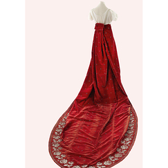 Postcard Red Silk-Velvet Court Coat