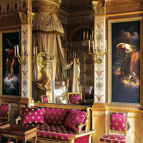 Square postcard "Château de Compiègne - Chambre à coucher de l'impératrice"