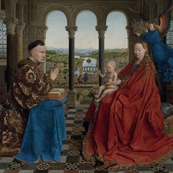 Carte postale Jan Van Eyck - La Vierge du chancelier Rolin
