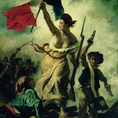Carte postale carrée "Le 28 juillet 1830, la Liberté guidant le peuple (détail)"