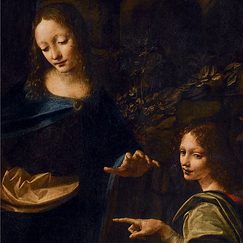 Postcard Da Vinci - The Virgin of the Rocks (detail)