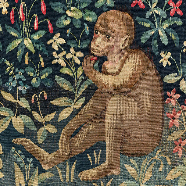Postcard The Lady and the Unicorn - Taste (Monkey close-up)