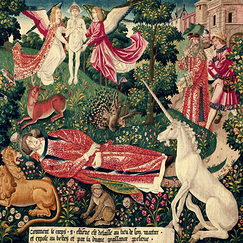 Carte postale carrée "Tenture de Saint Etienne : pièce V"
