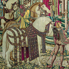 Postcard Curtain of the Story of David and Bathsheba - David Imposes the Siege of Rabbah