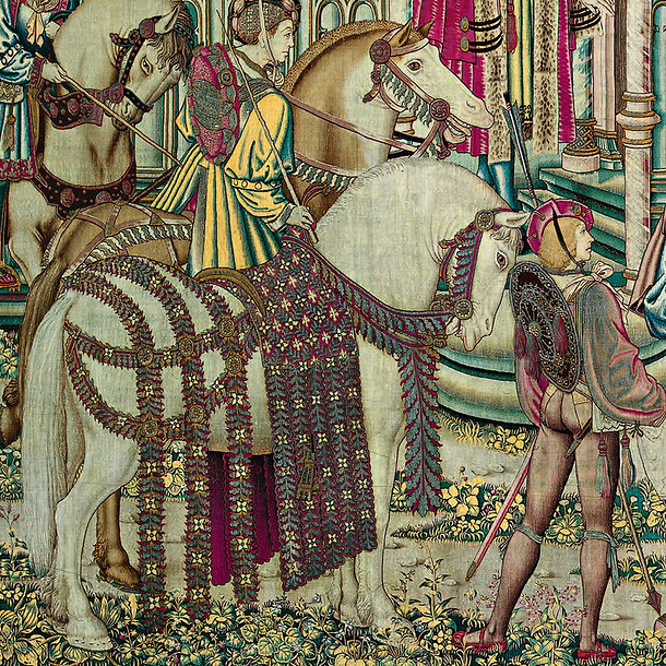 Postcard Curtain of the Story of David and Bathsheba - David Imposes the Siege of Rabbah