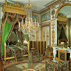 Carte postale carrée "Château de Fontainebleau - Appartement intérieur : la grande chambre à coucher de l'empereur"