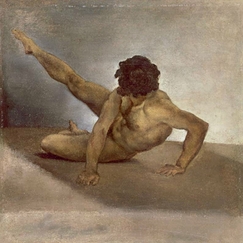 Postcard Géricault - Naked Man Reversed on the Ground