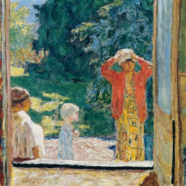 Postcard Bonnard - In front of the Window at Grand-Lemps