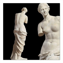 Square postcard "Aphrodite, also called Venus of Milo"