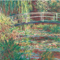 Carte postale Monet - Le bassin aux nymphéas, harmonie rose (détail)