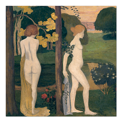 Carte postale carrée "Deux nus dans un paysage (détail)"