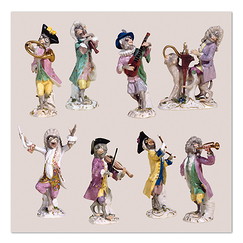 Carte postale carrée "Figurines de la manufacture de Meissen"