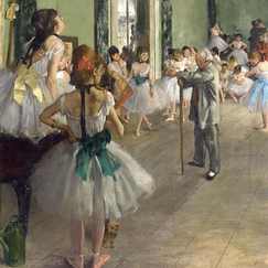 Carte postale carrée "La Classe de danse - Degas"