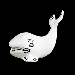 Square postcard "Salière en forme de baleine"