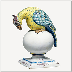 Carte postale carrée "Porte-perruque en forme de perroquet"