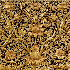 Square postcard "Coffre d'or exécuté pour Louis XIV (detail)"