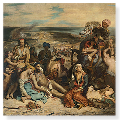 Carte postale carrée "Delacroix - Massacres de Scio"