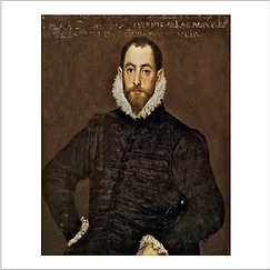 El Greco Squared Postcard - Portrait of a Gentleman