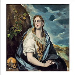 El Greco Squared Postcard - The Repentant Mary Magdalen