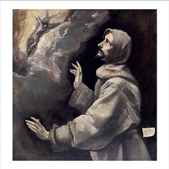 El Greco Squared Postcard - Saint Francis receiving the stigmata