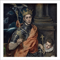 El Greco Squared Postcard - Saint Louis King of France