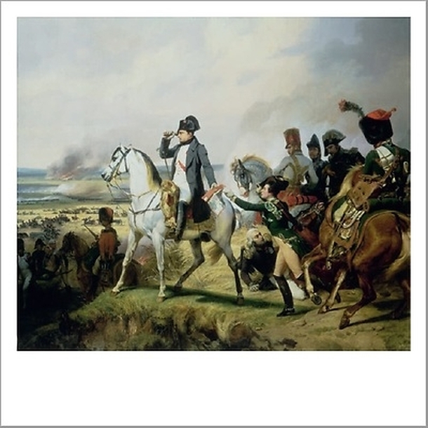 Carte postale carrée Vernet - Napoléon à la bataille de Wagram