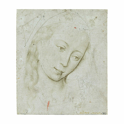 Carte postale carrée "Tête de la Vierge"
