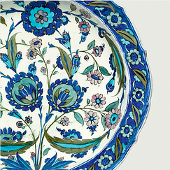 Postcard Iznik - Dish Decorated in the Saz Style (detail)
