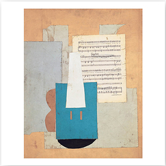 Carte postale carrée "Violon et feuille de musique"