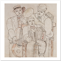 Carte postale carrée "Les trois musiciens"