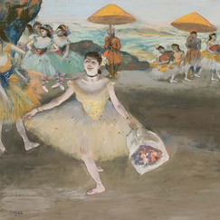Carte postale carrée "Danseuse au bouquet - Degas"