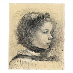 Postcard Degas - Giulia Bellelli, known as Study for a Family Portrait
