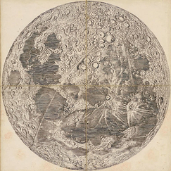 Carte postale carrée "Représentation de la lune - Patigny"