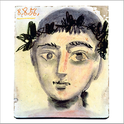 Carte Postale Picasso - Carreau décoré d'une tête d'enfant laurée