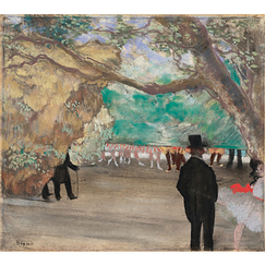 Square postcard "The Curtain - Degas"