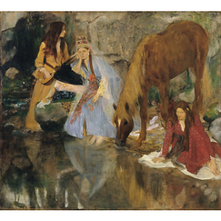 Square postcard "Portrait of Mlle Fiocre - Degas"