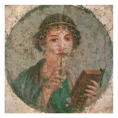 Carte postale carrée "Pompéi - Sappho"