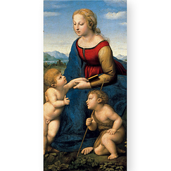 Carte postale panoramique "La Vierge à l'enfant avec le petit Saint Jean-Baptiste, dite la belle Jardinière"