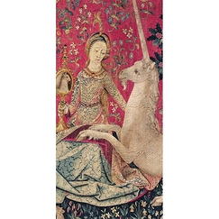 Carte postale panoramique "Tenture de la Dame à la Licorne : la vue (détail)"