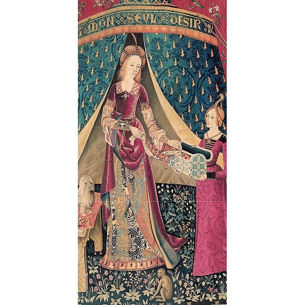 Carte postale panoramique "Tenture de la Dame à la Licorne : à mon seul désir"