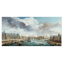 Panoramic postcard "Le Louvre, le Pont-Neuf et le Collège des Quatre-Nations, vus du pont Royal (détail)"