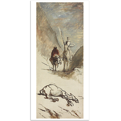 Carte postale panoramique "Don Quichotte et la mule morte"