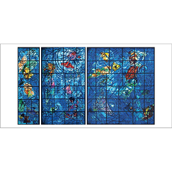 Postcard Chagall - Stained Glass Window of the Creation of Man 