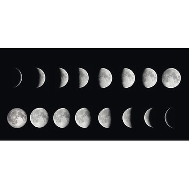 Panoramic postcard "Moon Phases"