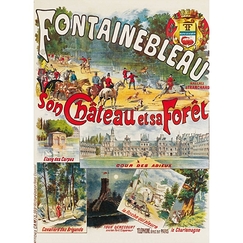 Wide format postcard "Fontainebleau, son château et sa forêt à 1 heure de Paris"