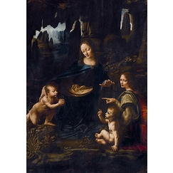 Carte postale grand format "La Vierge aux rochers (détail)"