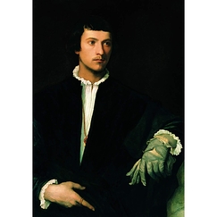 Carte postale grand format "Portrait d'homme, dit l'homme au gant (détail)"