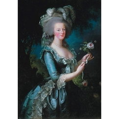 Postcard Vigée-Lebrun - Portrait of Marie-Antoinette with the Rose (detail)
