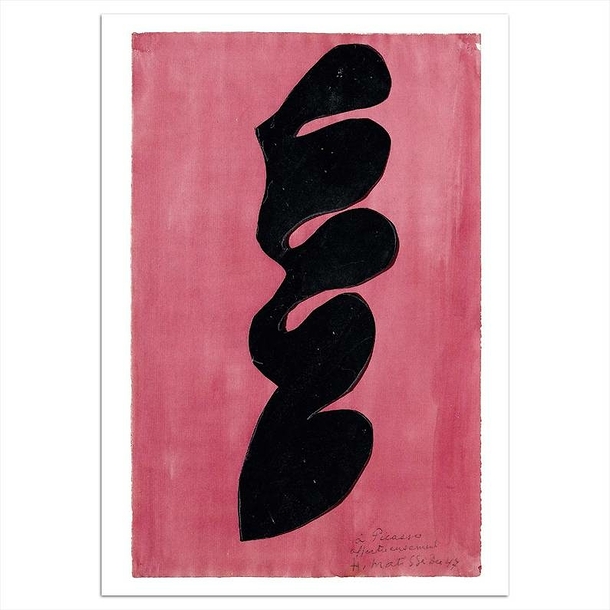 Postcard Matisse - Black Palm on a Pink Background