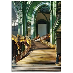Wide format postcard "Escalier d'honneur de la Nef du Grand Palais"